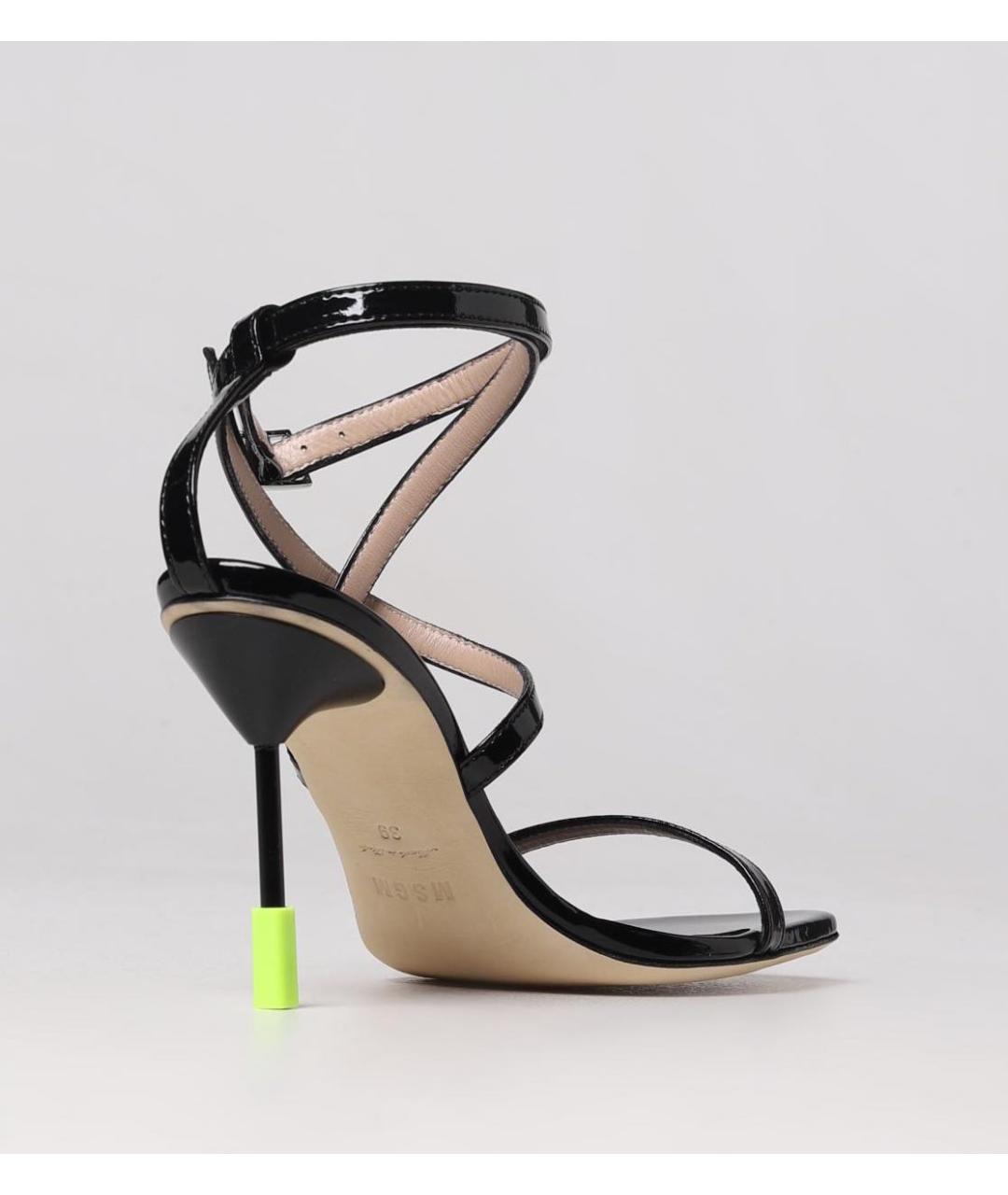 MSGM Черные кожаные босоножки, фото 3