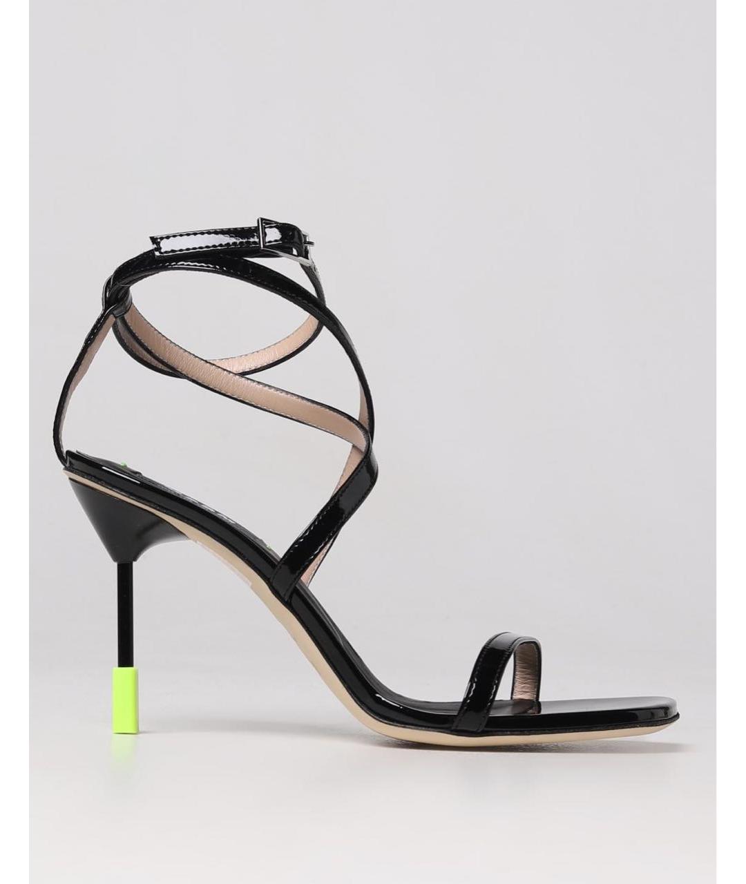 MSGM Черные кожаные босоножки, фото 8