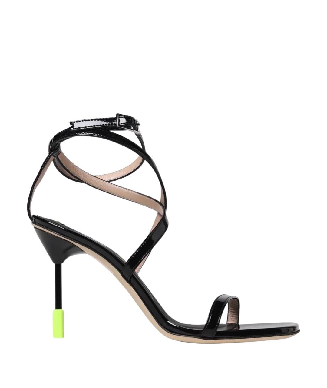 MSGM Черные кожаные босоножки, фото 1