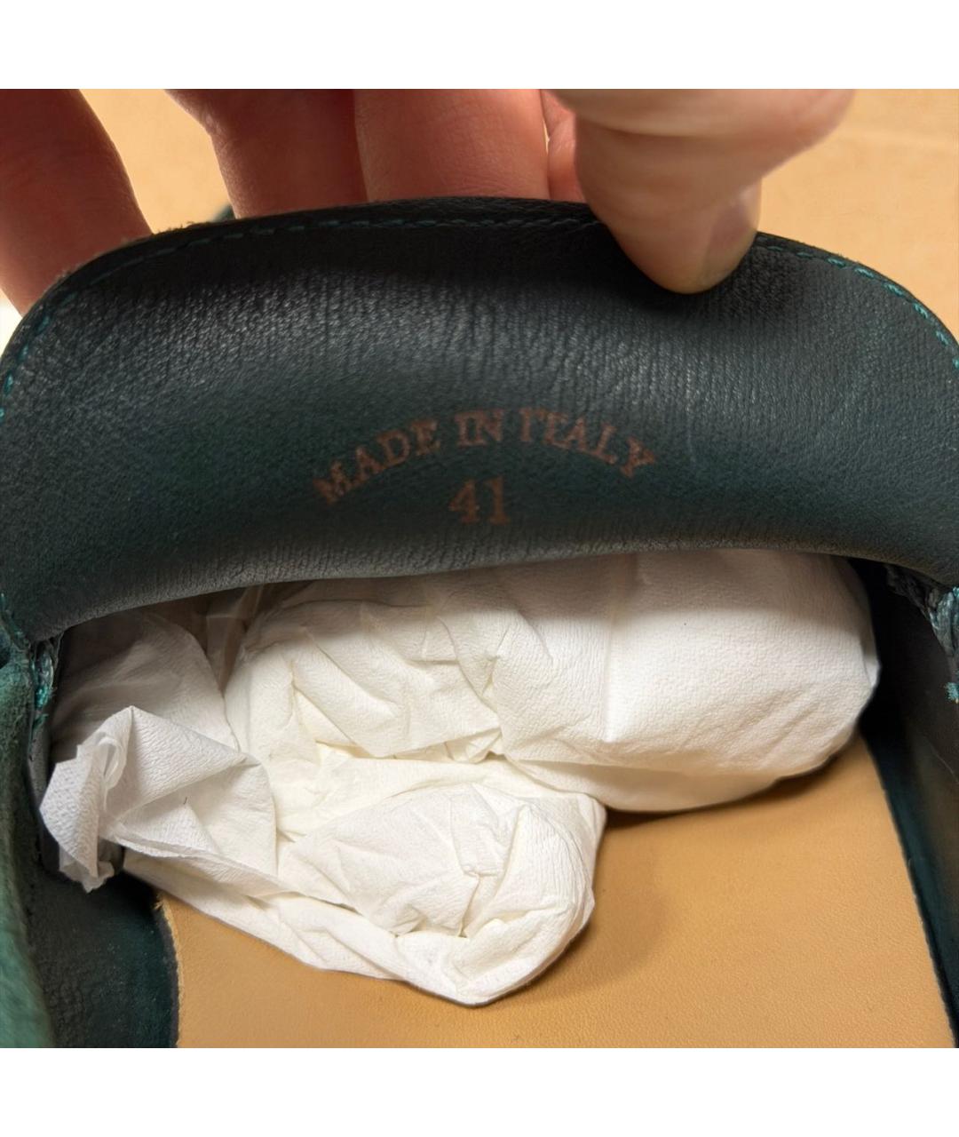 LORO PIANA Зеленые лоферы, фото 7