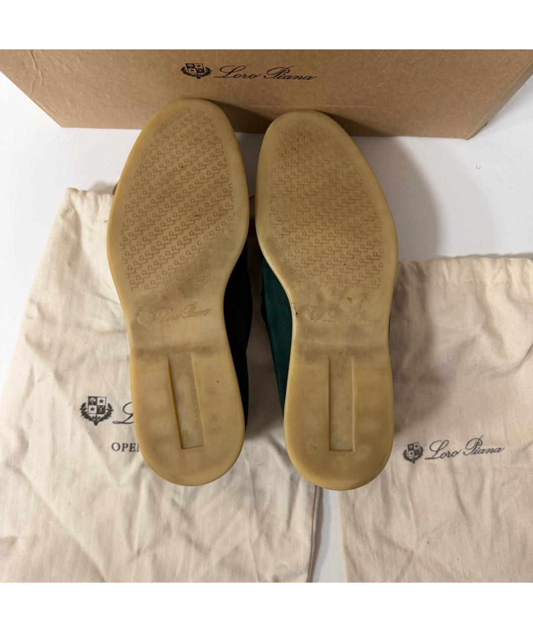 LORO PIANA Зеленые лоферы, фото 6