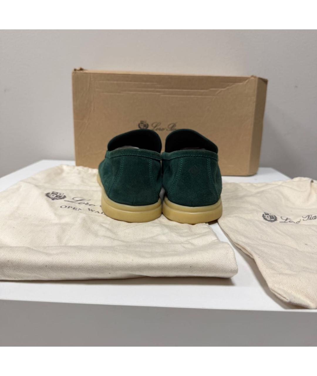LORO PIANA Зеленые лоферы, фото 4