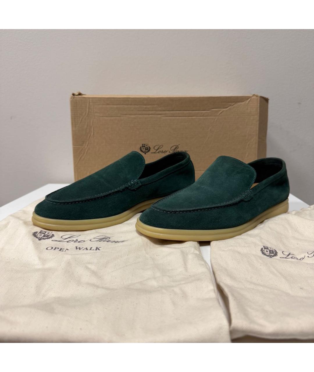 LORO PIANA Зеленые лоферы, фото 8