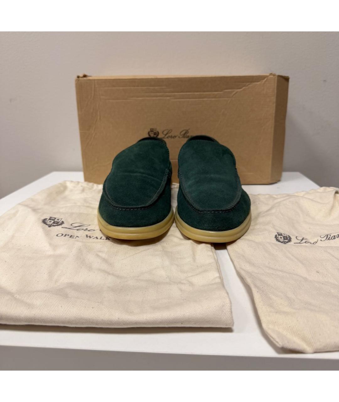 LORO PIANA Зеленые лоферы, фото 2