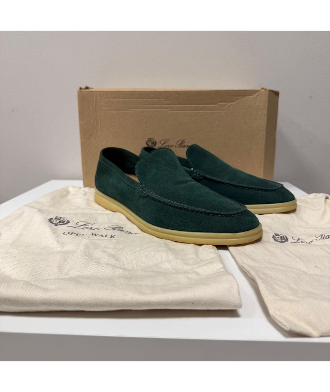LORO PIANA Зеленые лоферы, фото 3