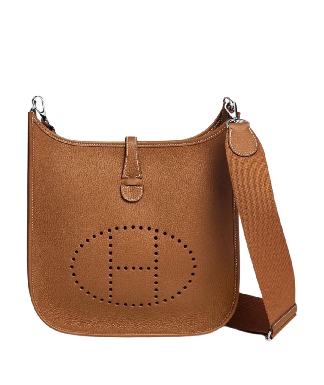 HERMES Коричневая кожаная сумка через плечо, фото 1