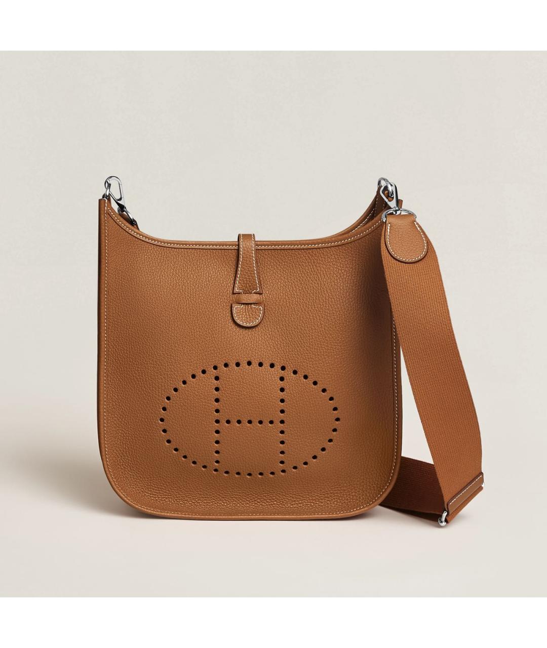 HERMES Коричневая кожаная сумка через плечо, фото 5