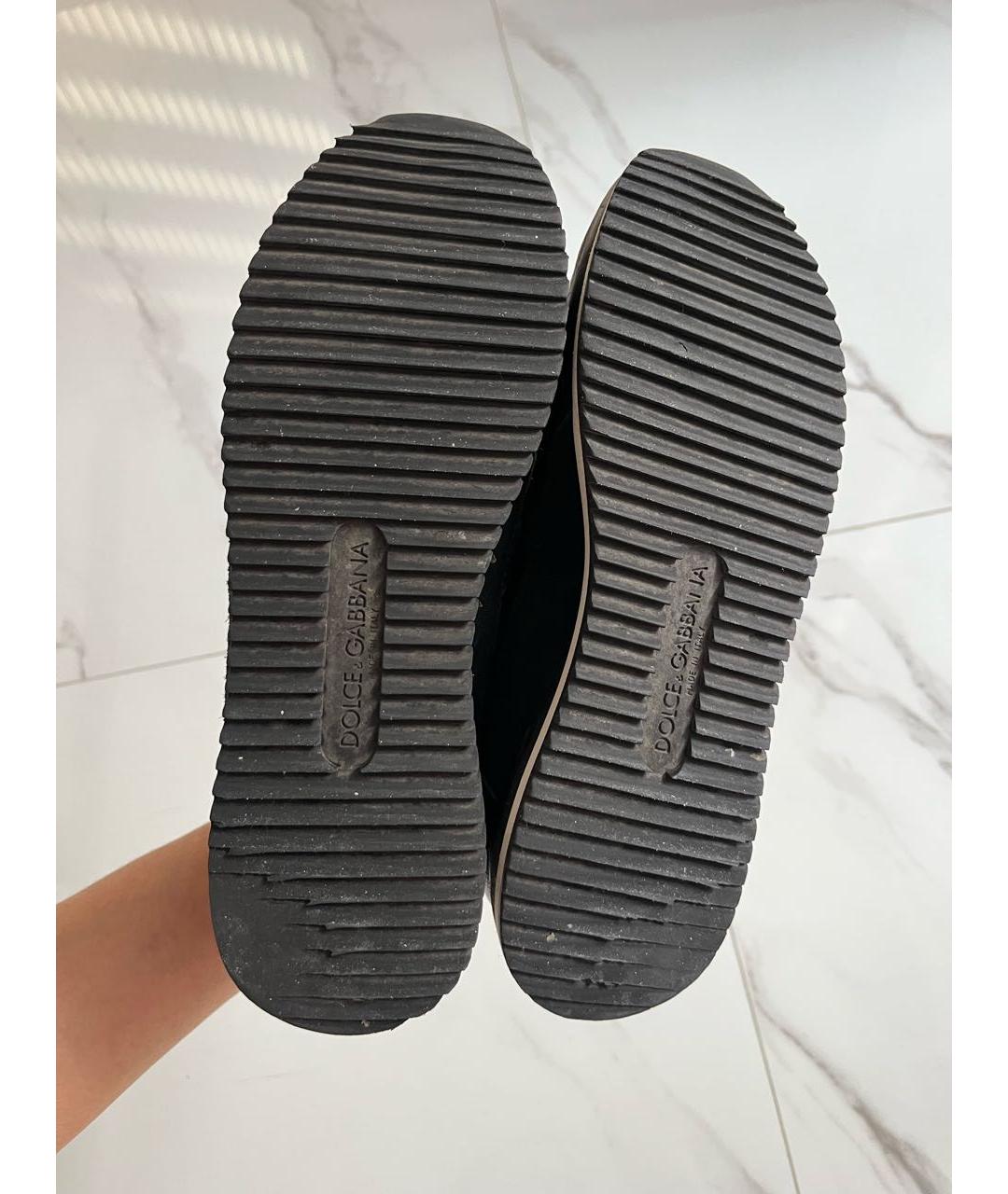 DOLCE&GABBANA Черные кожаные кроссовки, фото 7