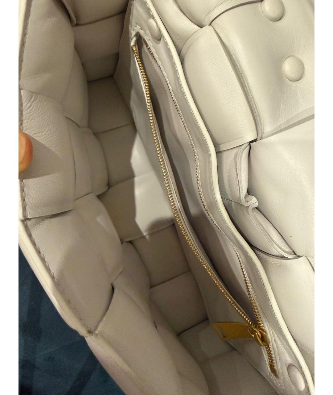 BOTTEGA VENETA Белая кожаная сумка через плечо, фото 8