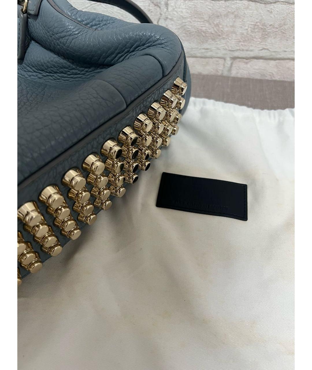 ALEXANDER WANG Голубая кожаная сумка с короткими ручками, фото 2