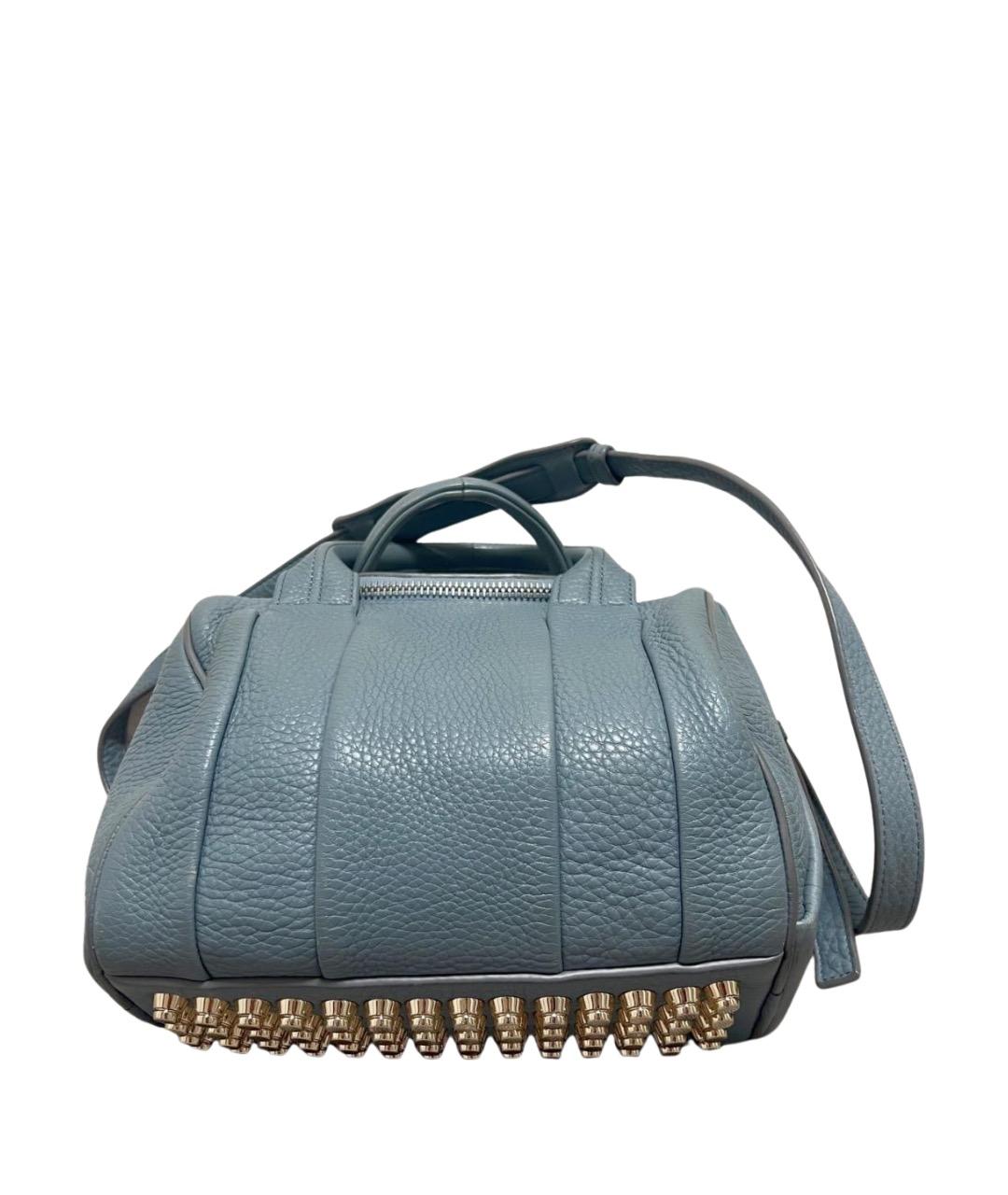 ALEXANDER WANG Голубая кожаная сумка с короткими ручками, фото 1