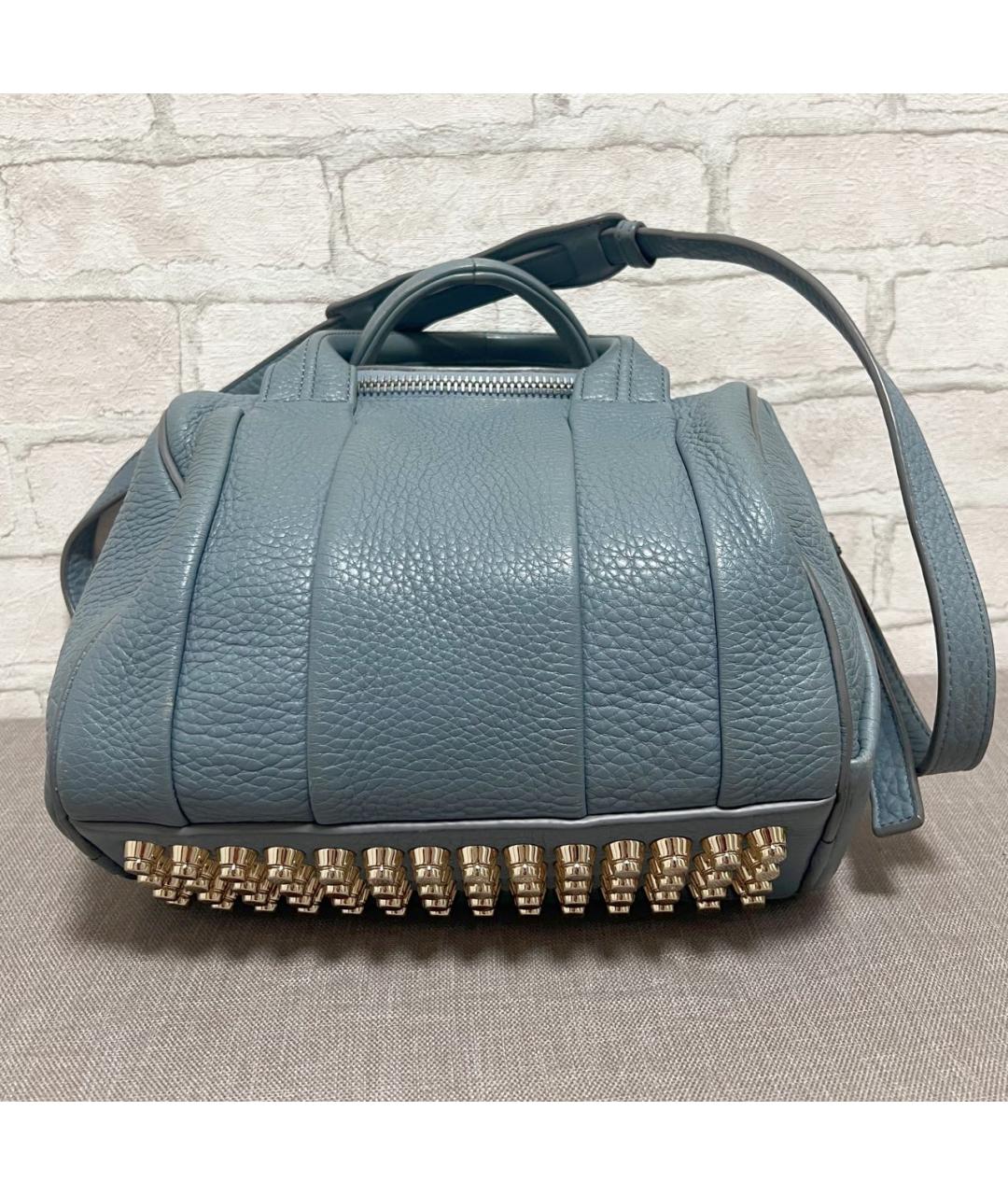 ALEXANDER WANG Голубая кожаная сумка с короткими ручками, фото 6