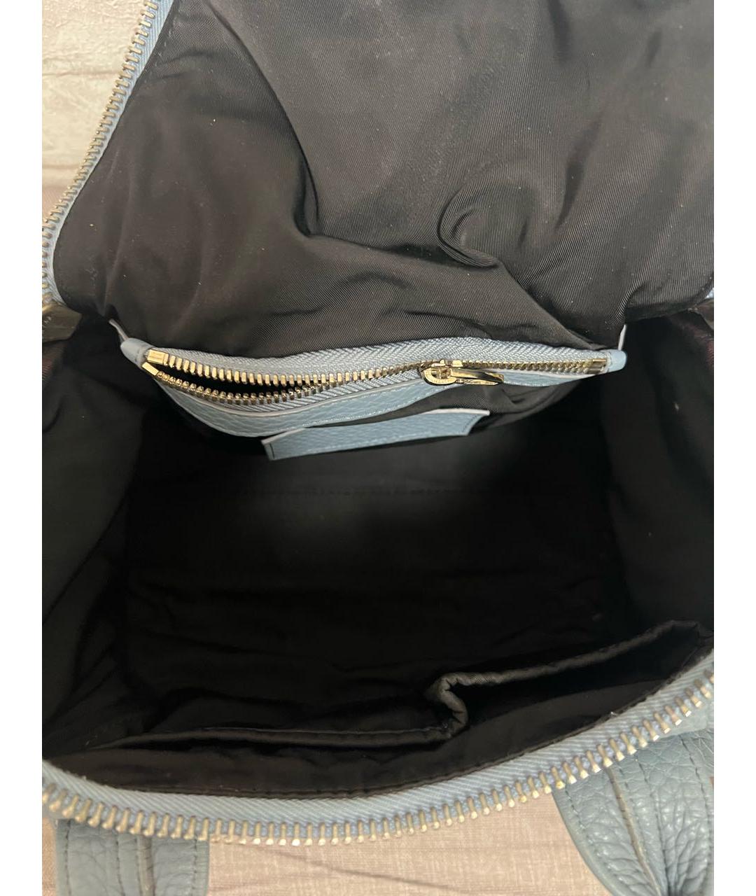 ALEXANDER WANG Голубая кожаная сумка с короткими ручками, фото 4