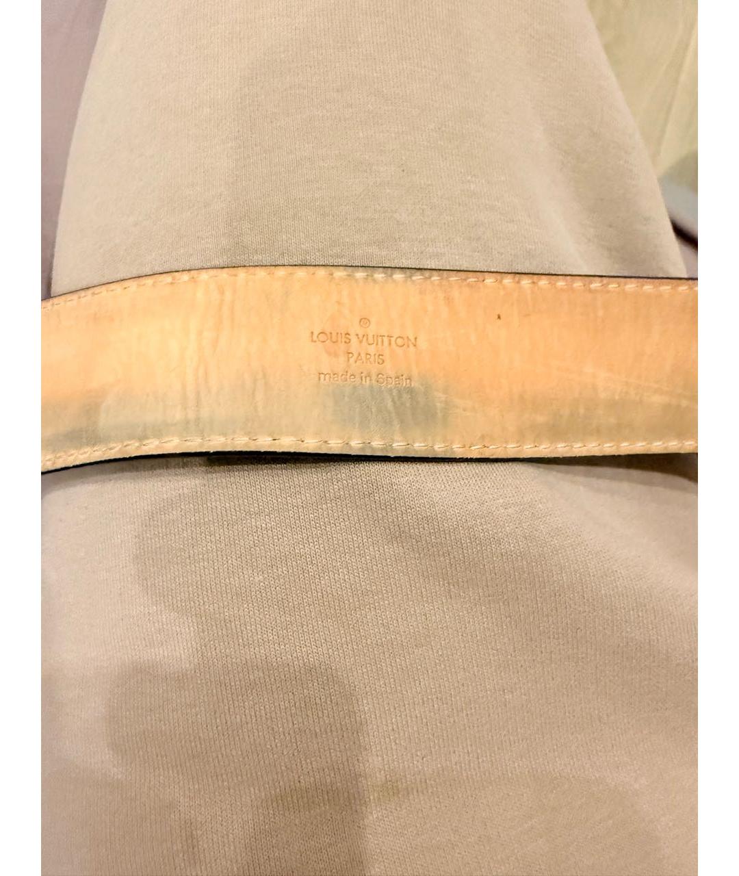 LOUIS VUITTON Коричневый кожаный ремень, фото 4