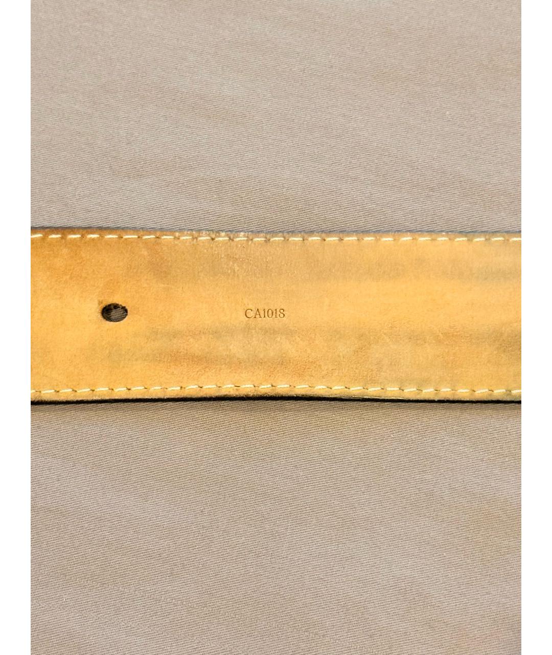 LOUIS VUITTON Коричневый кожаный ремень, фото 3