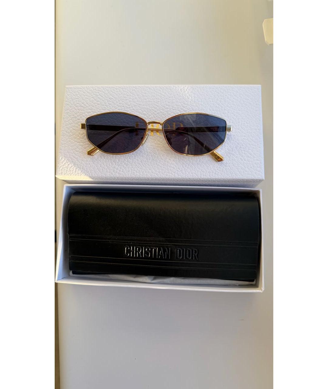 CHRISTIAN DIOR Золотые металлические солнцезащитные очки, фото 4