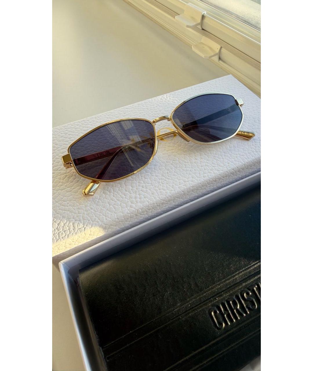 CHRISTIAN DIOR Золотые металлические солнцезащитные очки, фото 6
