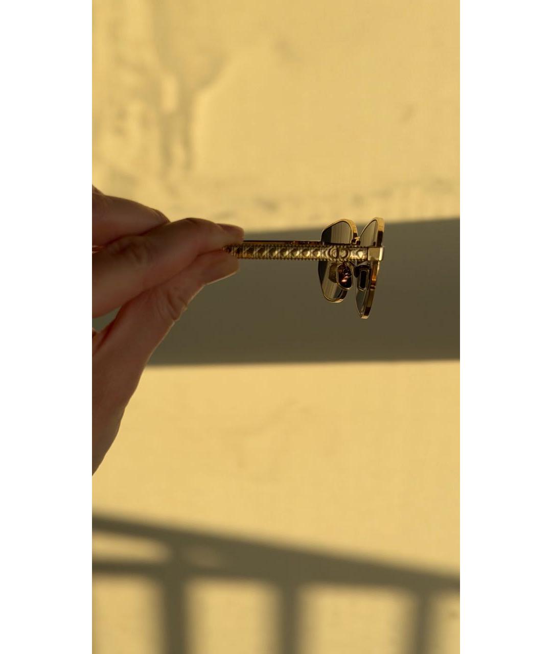 CHRISTIAN DIOR Золотые металлические солнцезащитные очки, фото 3