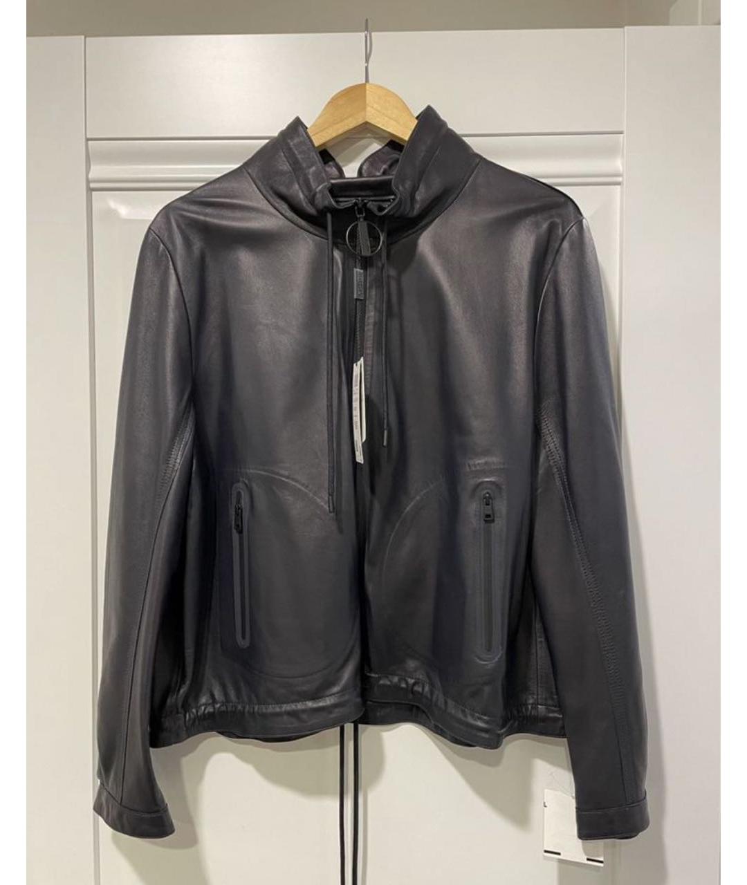 BLUEMARBLE Антрацитовая кожаная куртка, фото 6