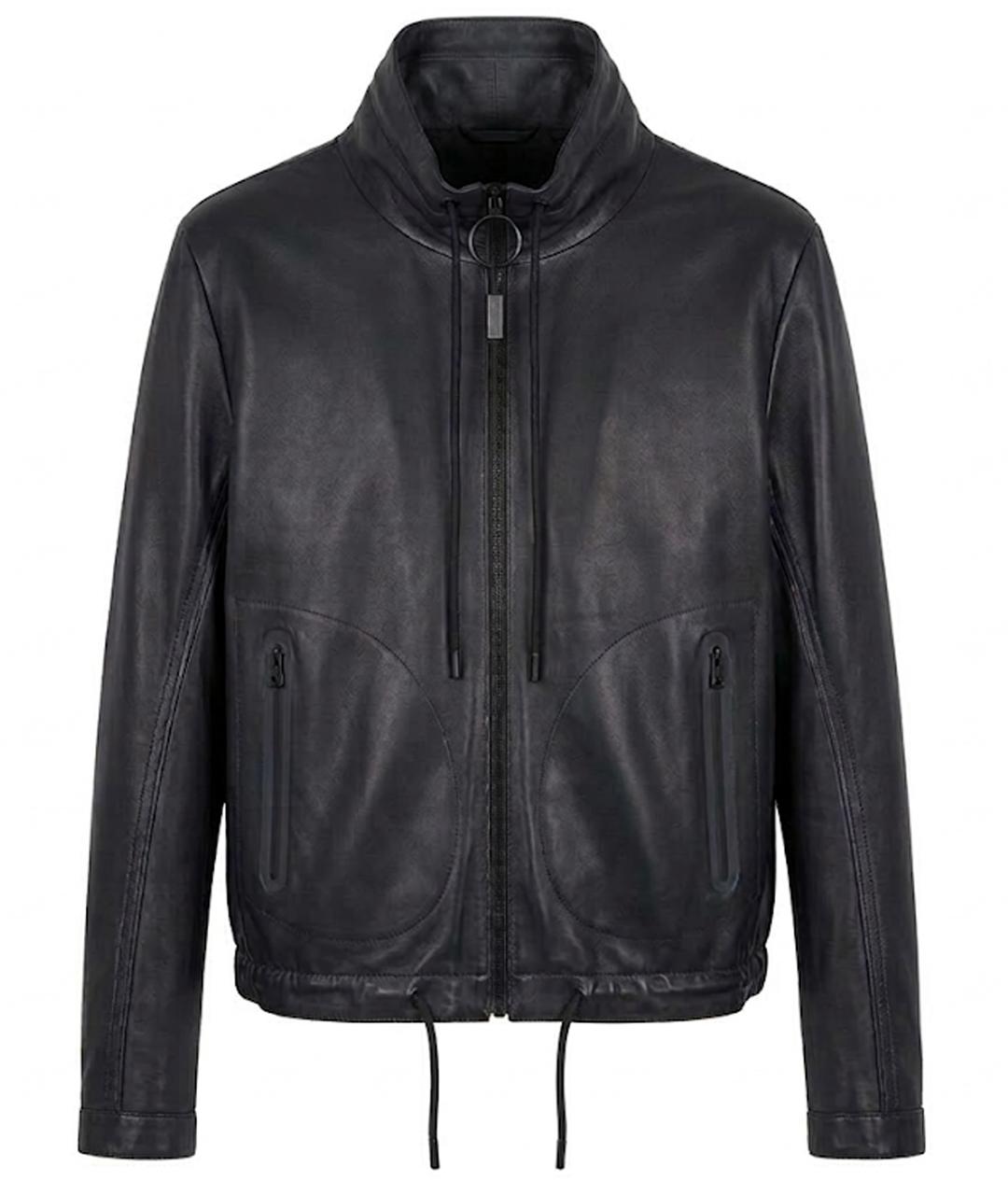 BLUEMARBLE Антрацитовая кожаная куртка, фото 1