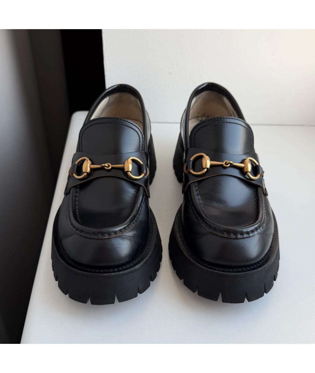 GUCCI Черные кожаные лоферы, фото 5
