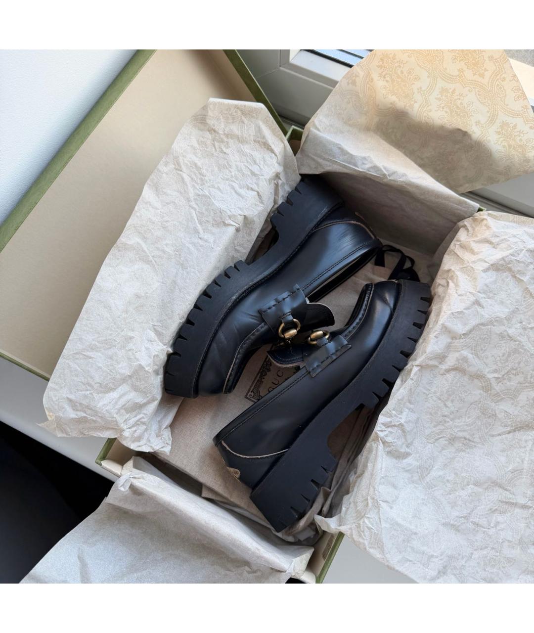 GUCCI Черные кожаные лоферы, фото 7