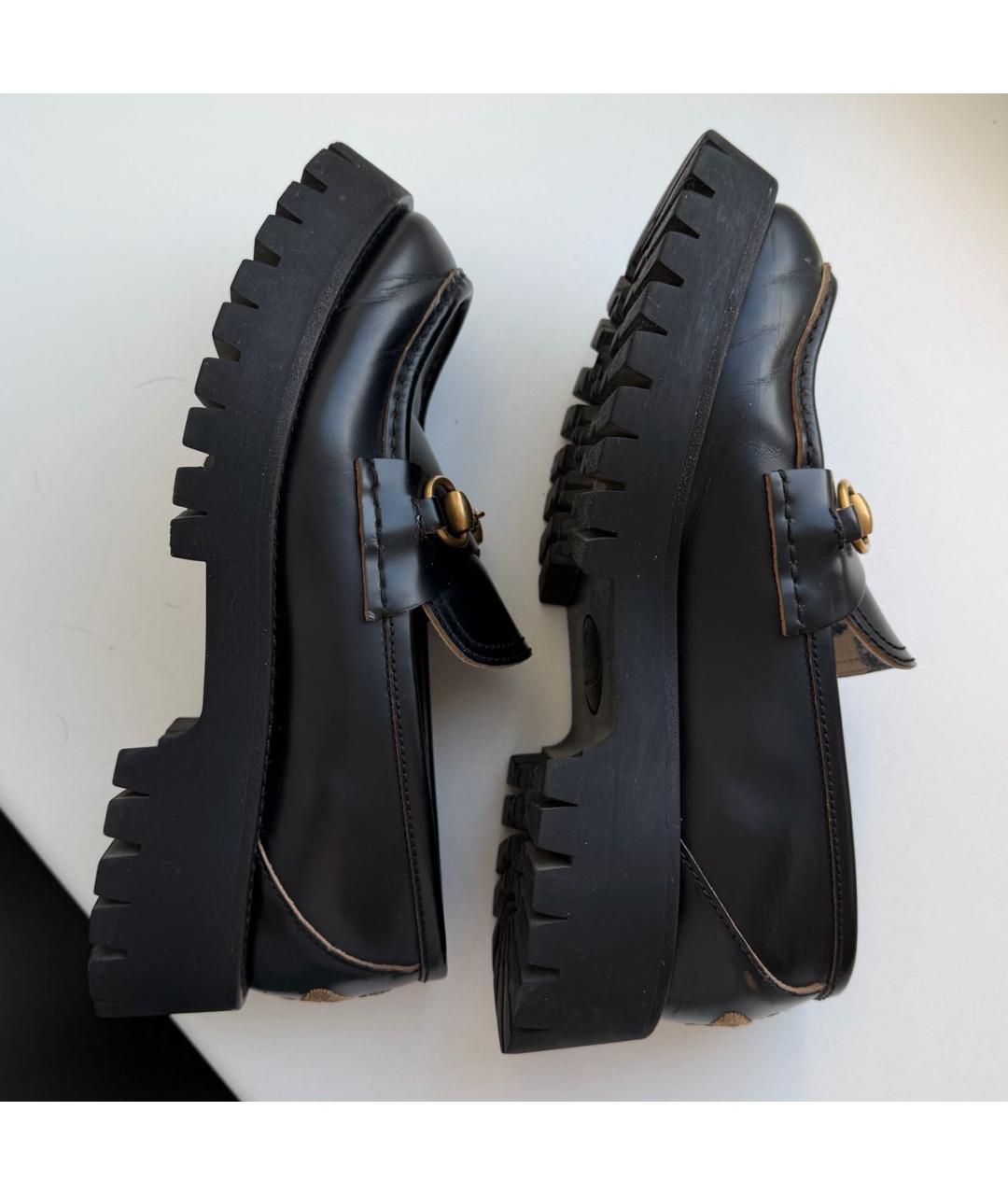 GUCCI Черные кожаные лоферы, фото 4