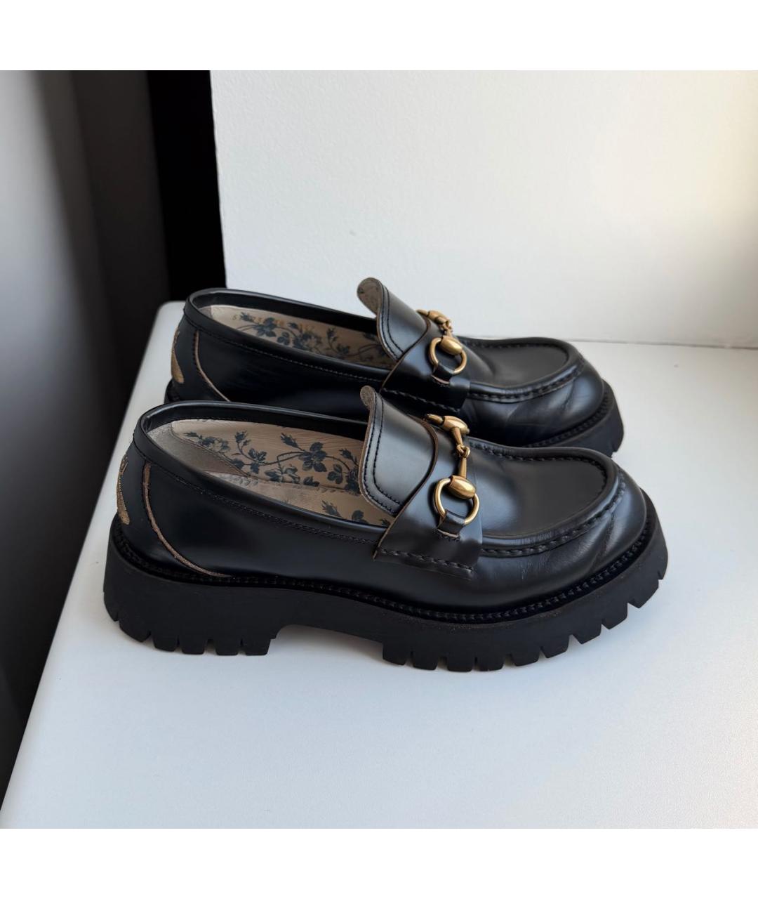 GUCCI Черные кожаные лоферы, фото 9