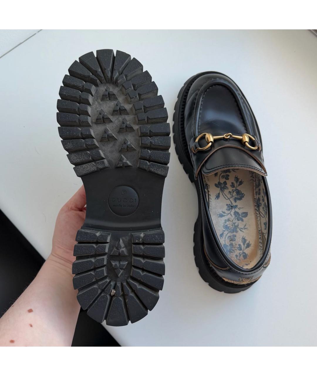 GUCCI Черные кожаные лоферы, фото 3