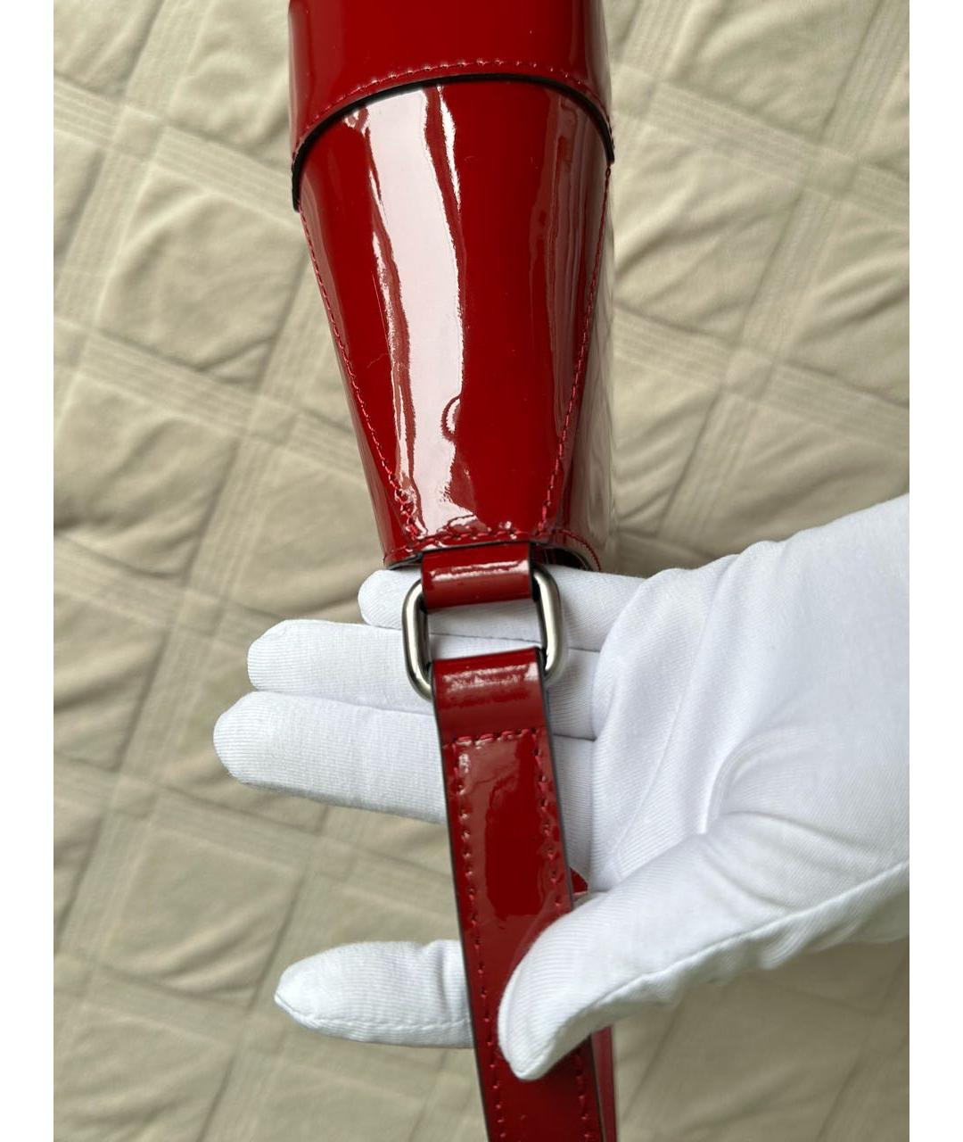 BURBERRY Красная сумка через плечо из лакированной кожи, фото 7