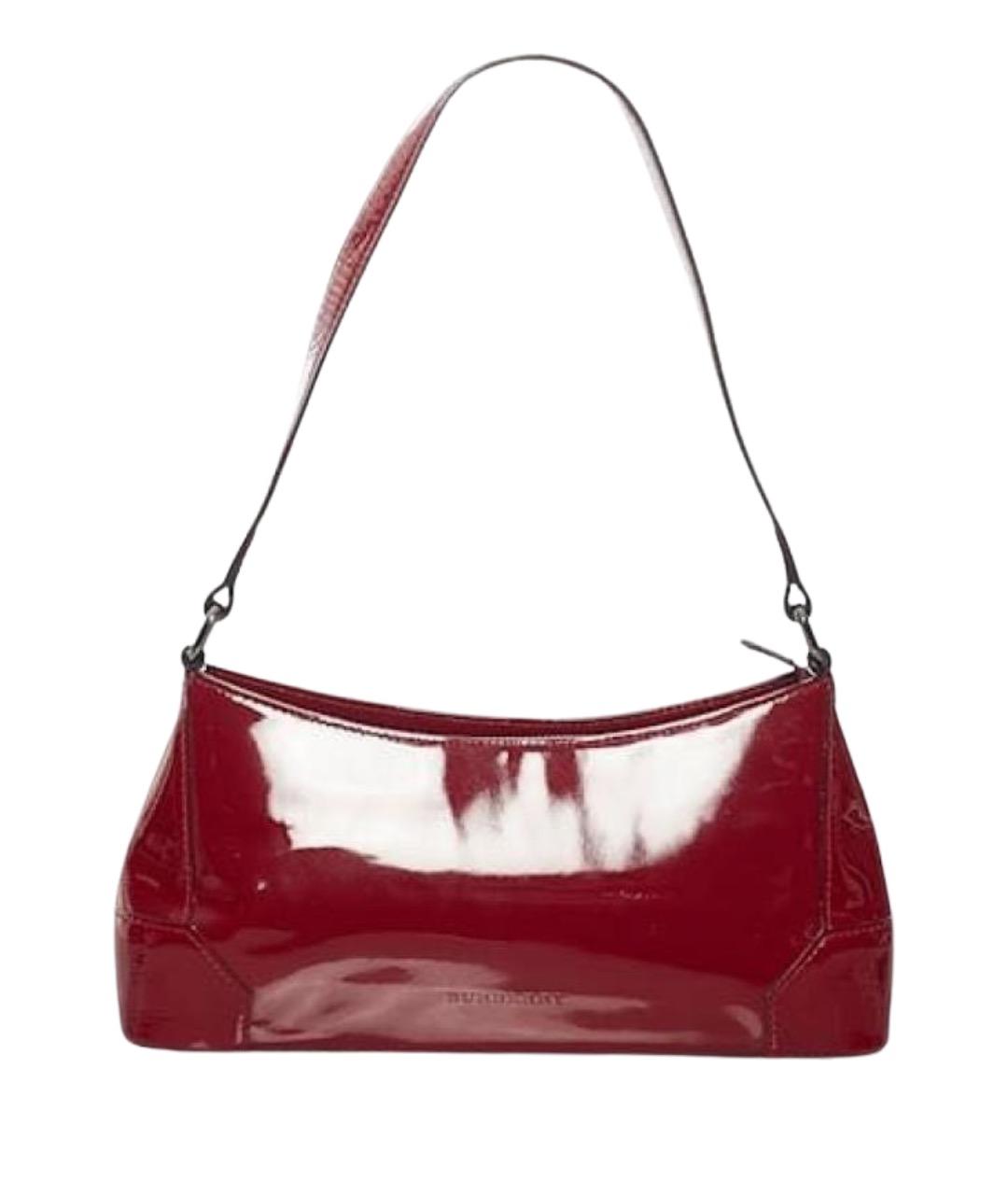 BURBERRY Красная сумка через плечо из лакированной кожи, фото 1