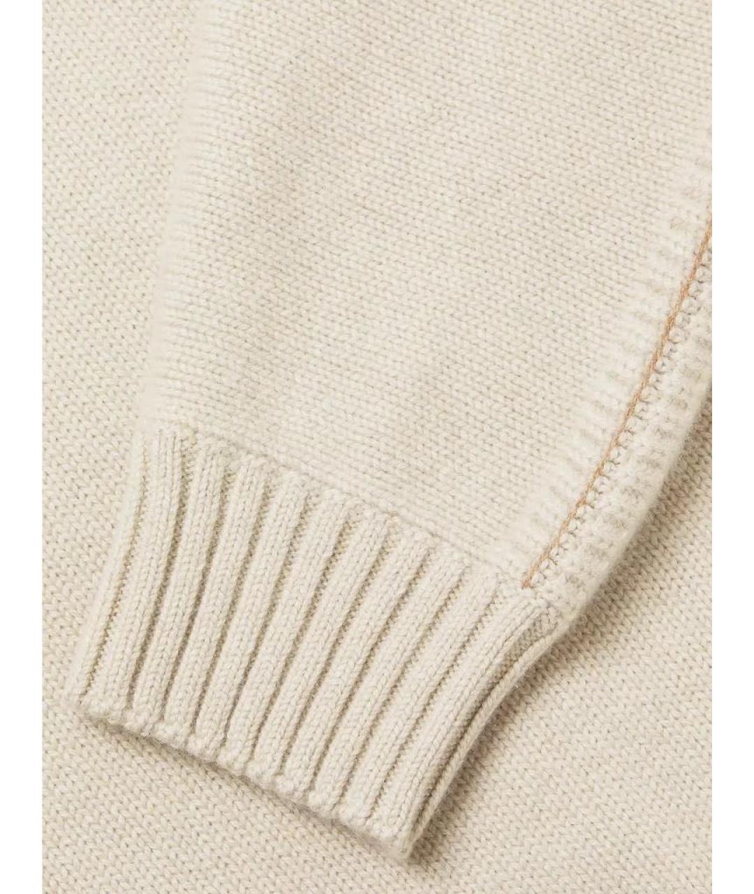 LORO PIANA Бежевый кашемировый джемпер / свитер, фото 4