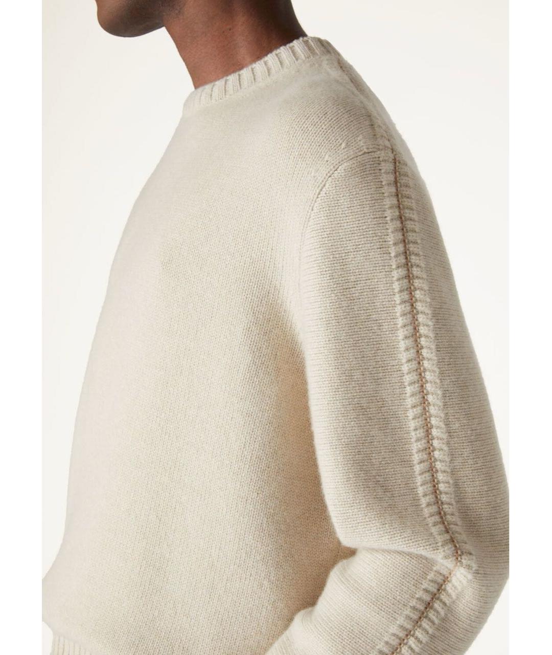 LORO PIANA Бежевый кашемировый джемпер / свитер, фото 3