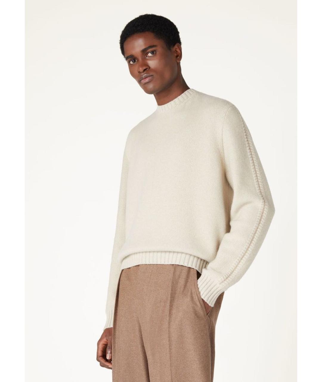 LORO PIANA Бежевый кашемировый джемпер / свитер, фото 2