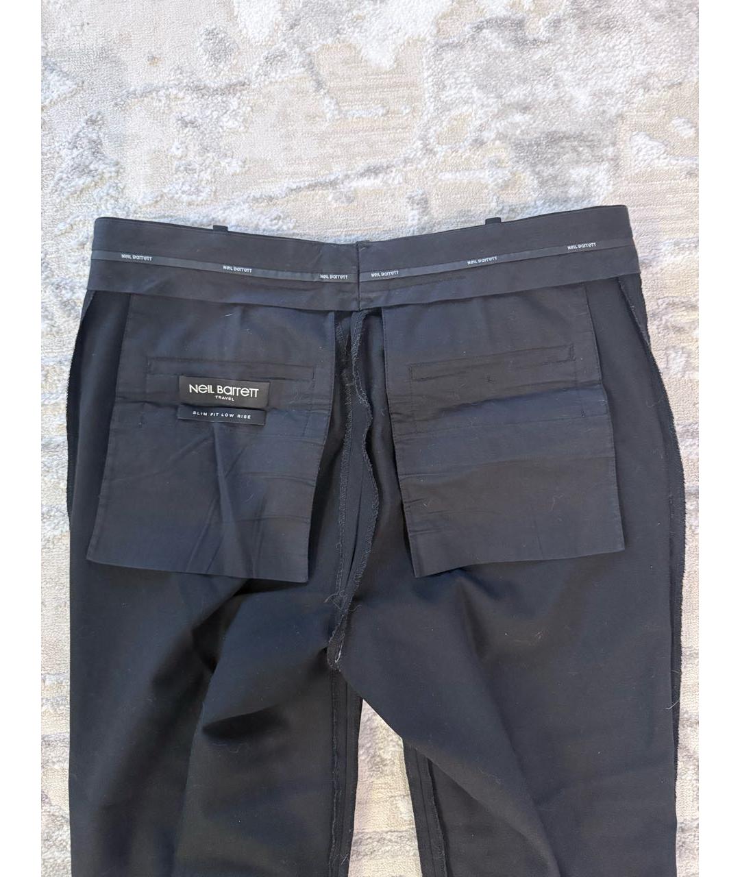 NEIL BARRETT Черные шерстяные брюки чинос, фото 3