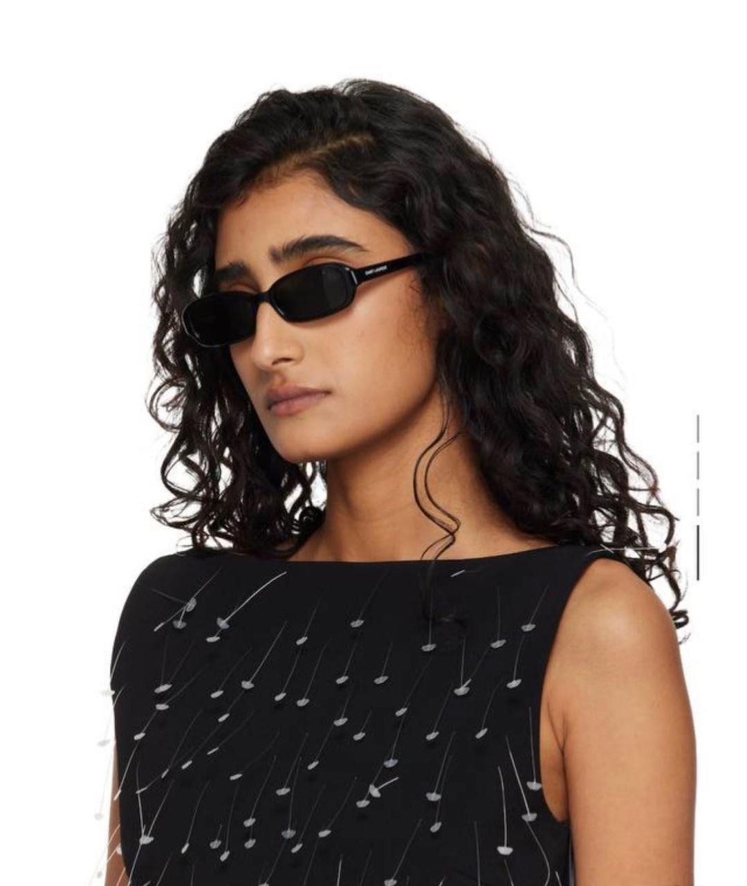 SAINT LAURENT Черные пластиковые солнцезащитные очки, фото 3