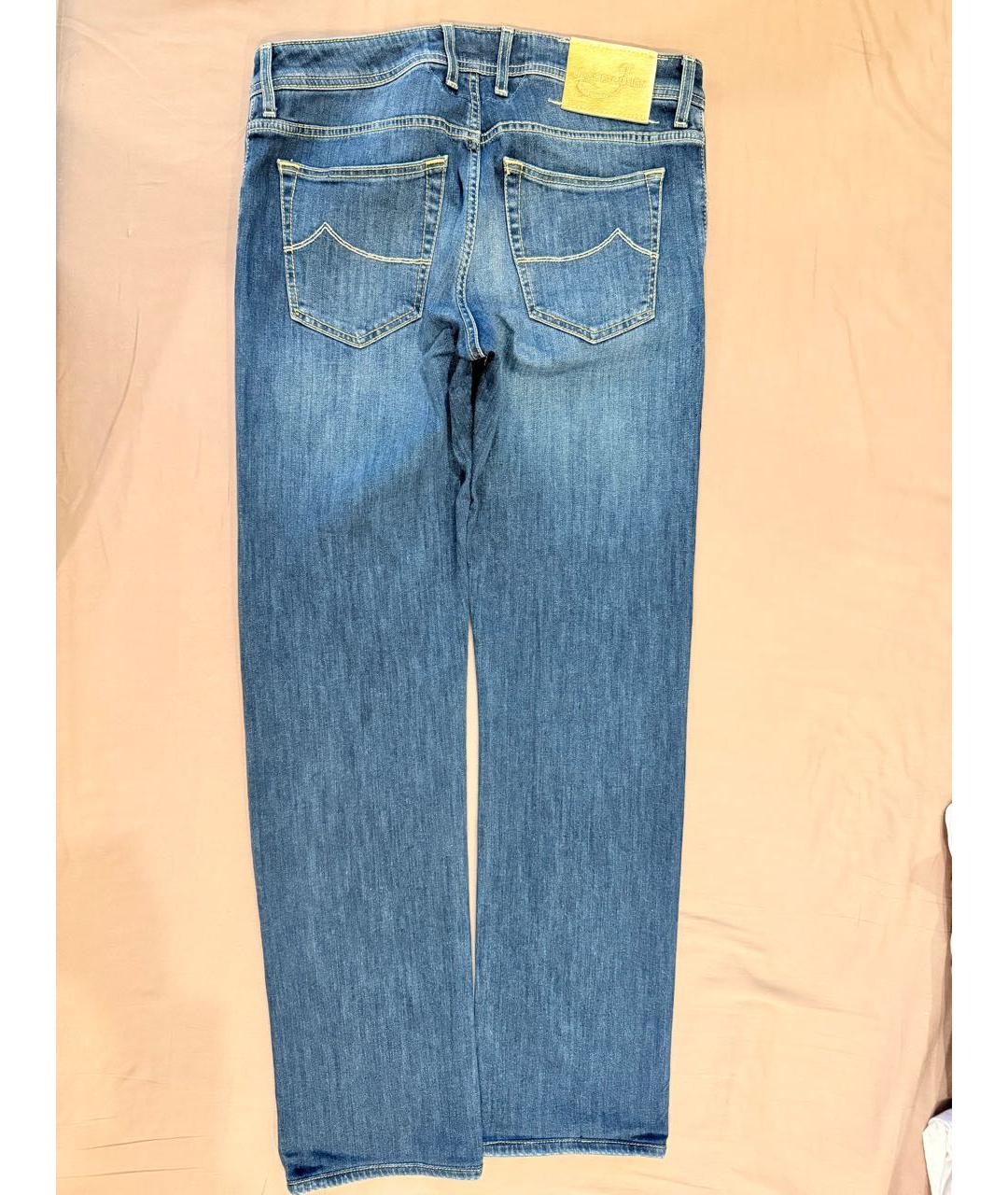 JACOB COHEN Синие хлопковые прямые джинсы, фото 2