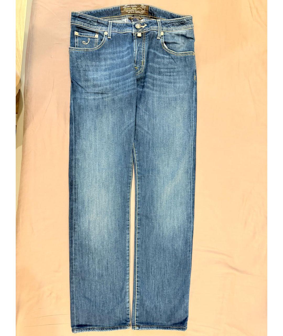 JACOB COHEN Синие хлопковые прямые джинсы, фото 5