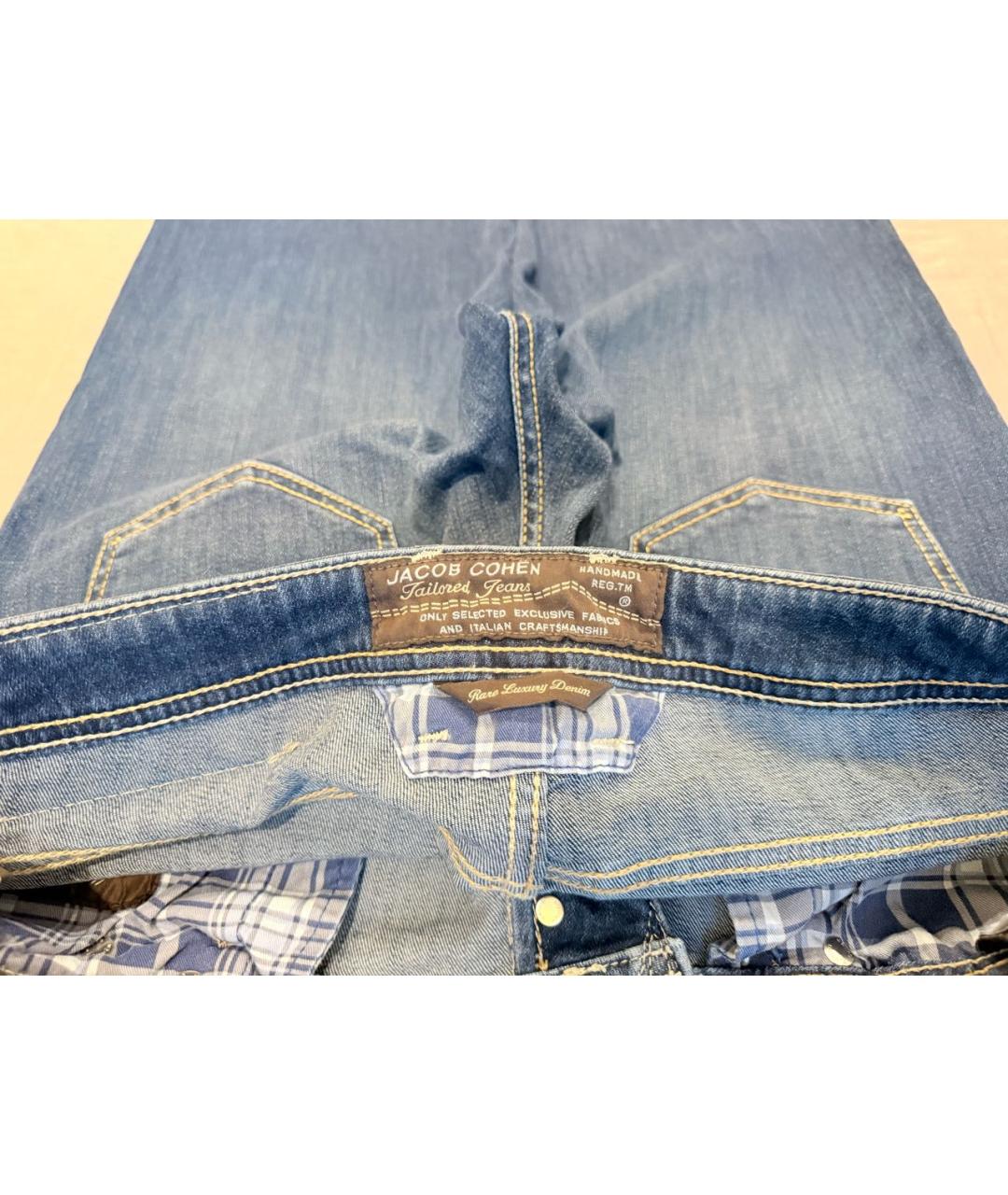 JACOB COHEN Синие хлопковые прямые джинсы, фото 3