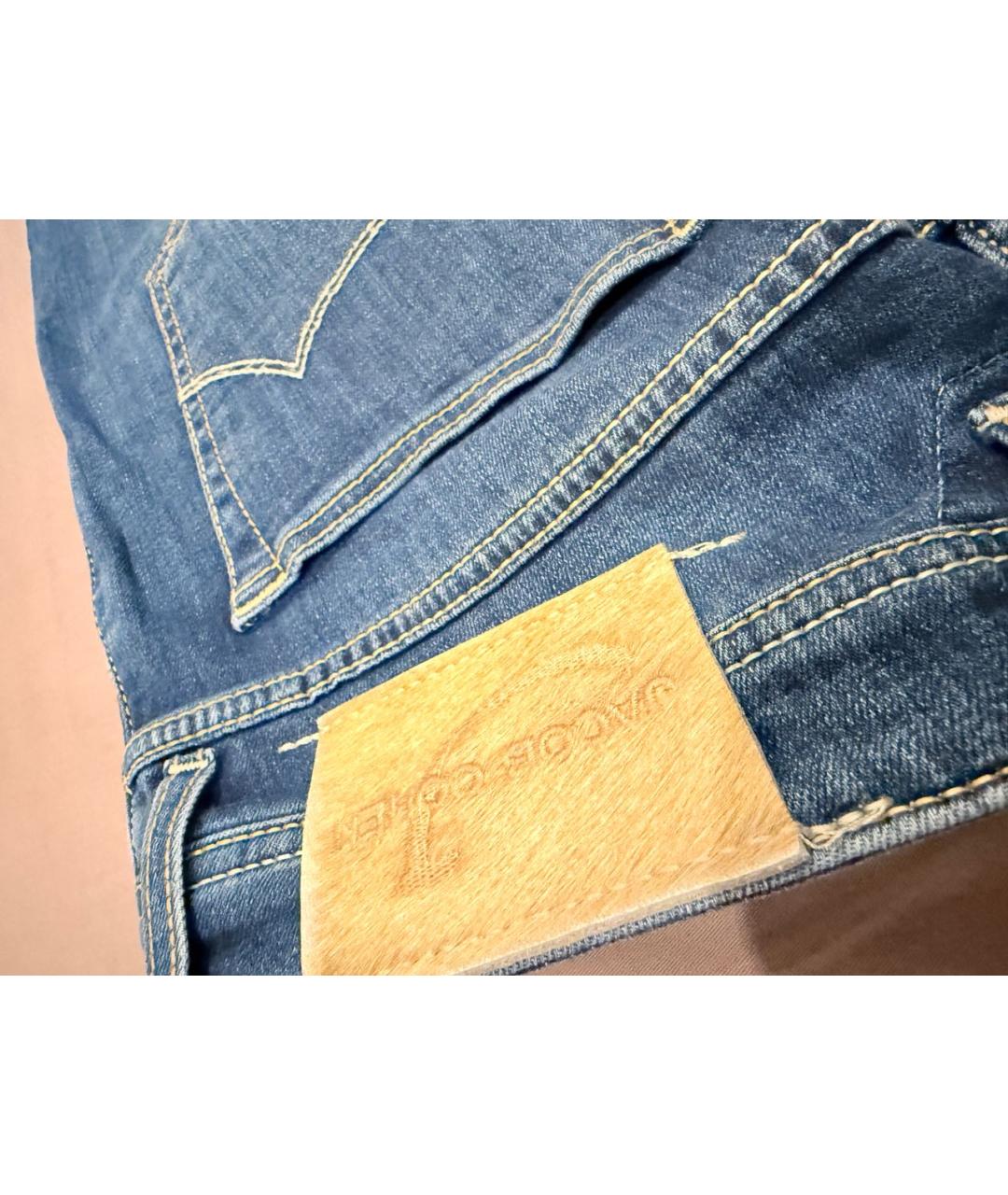 JACOB COHEN Синие хлопковые прямые джинсы, фото 4