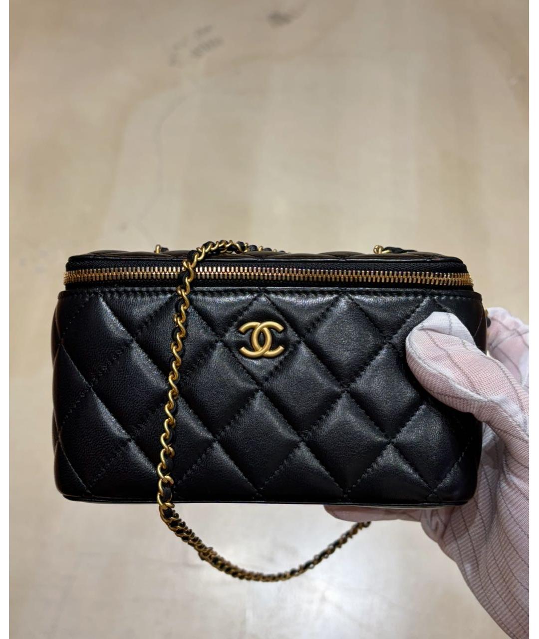 CHANEL Черная кожаная сумка через плечо, фото 5