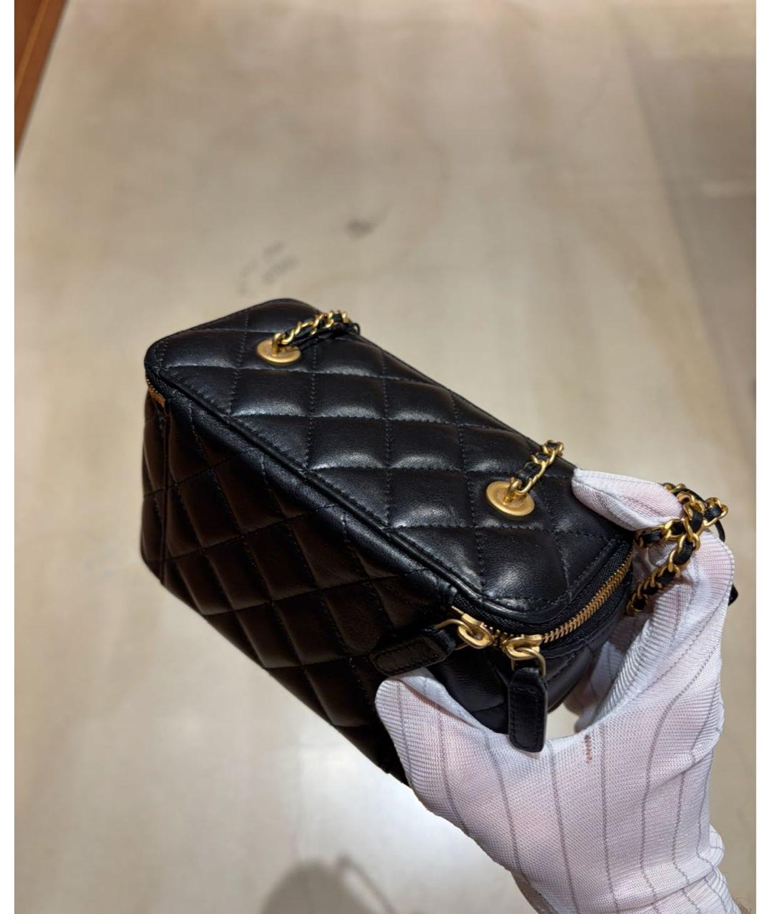CHANEL Черная кожаная сумка через плечо, фото 2