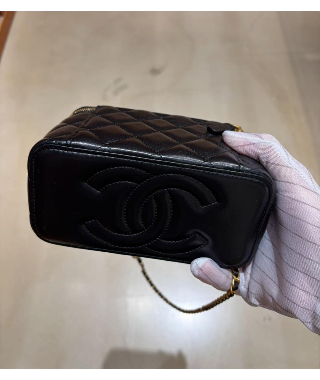 CHANEL Черная кожаная сумка через плечо, фото 4