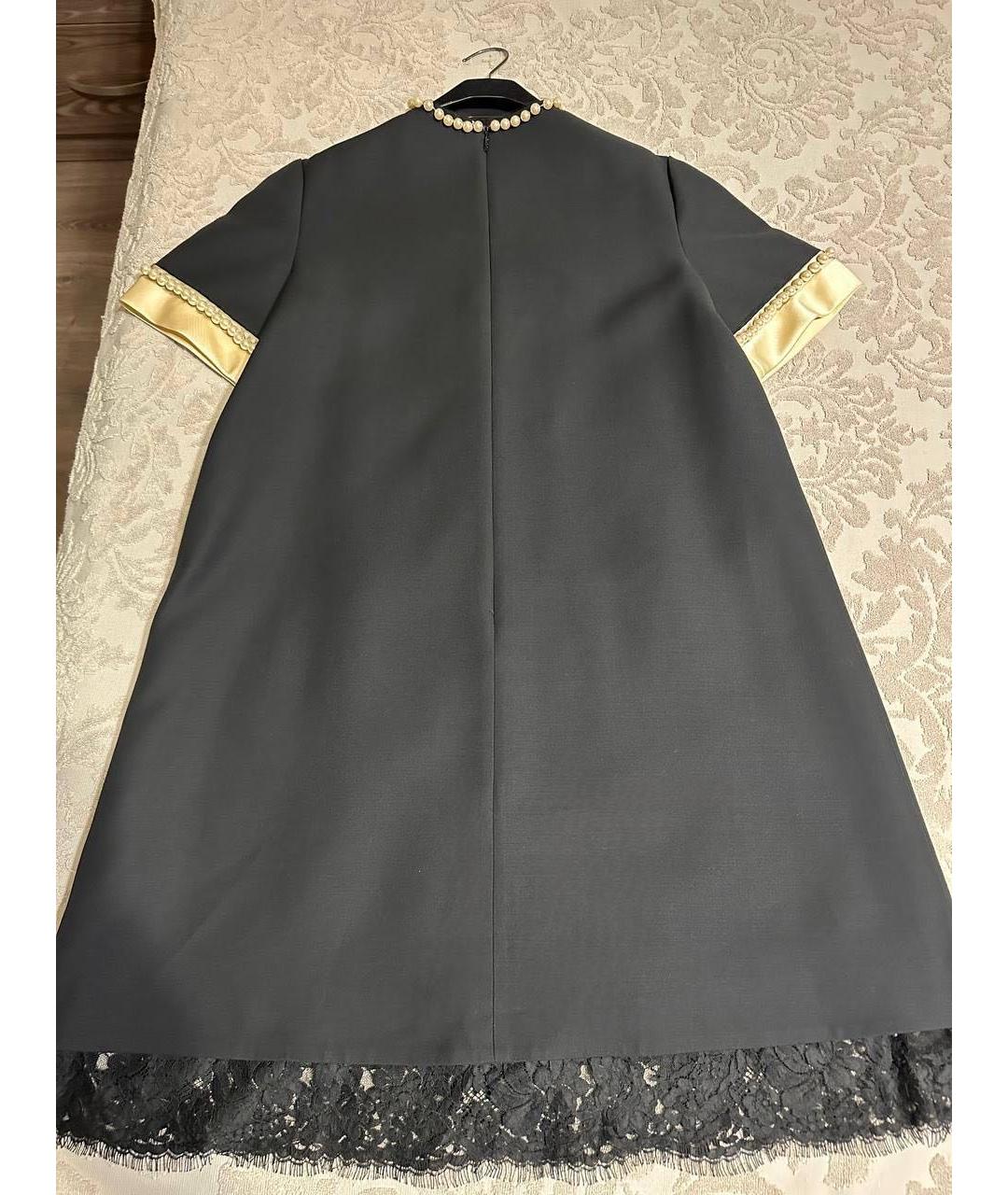 GUCCI Черное шерстяное коктейльное платье, фото 2