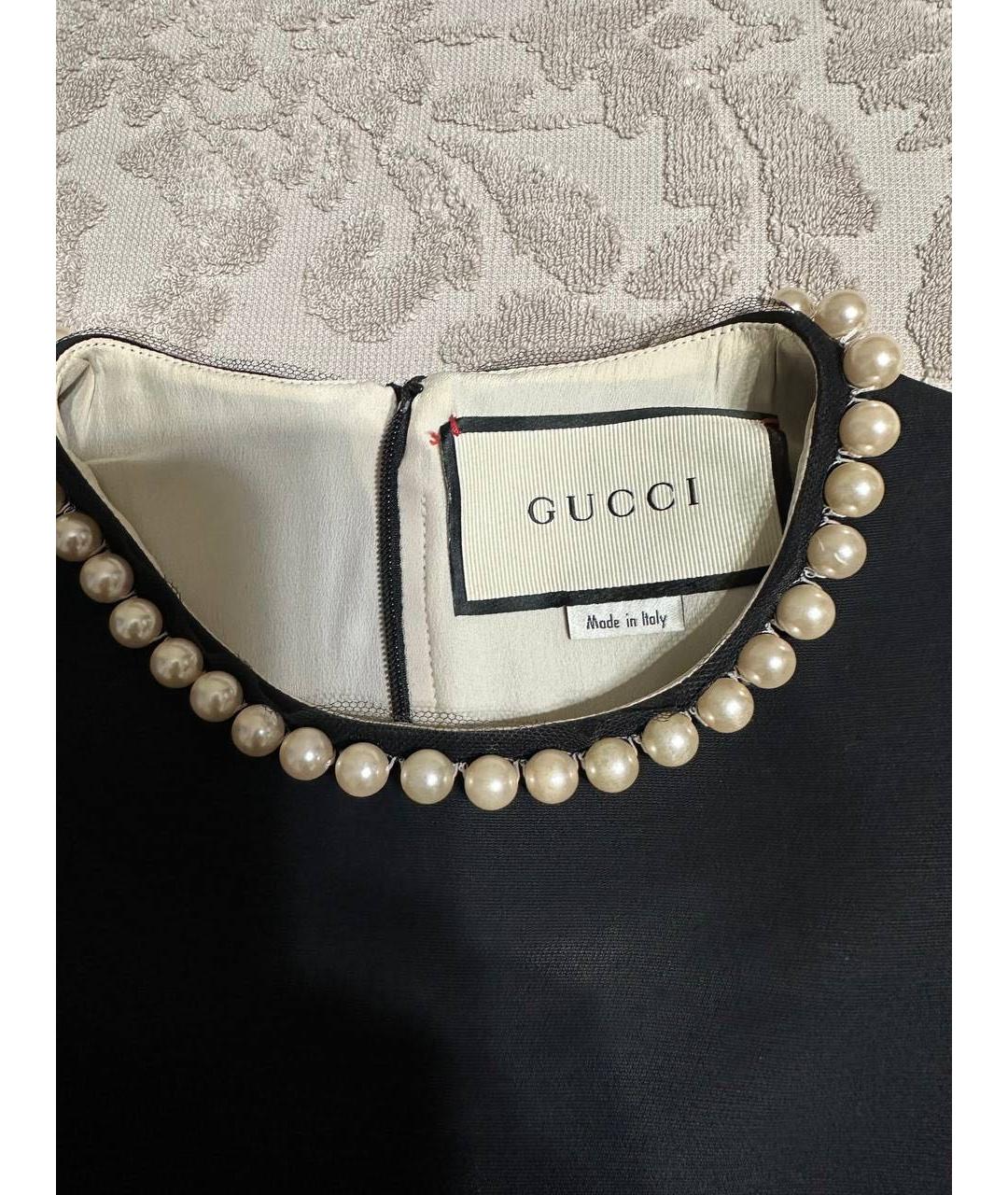 GUCCI Черное шерстяное коктейльное платье, фото 3