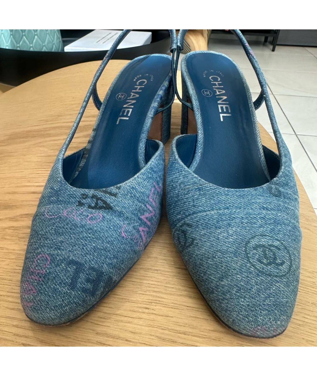 CHANEL Синие туфли, фото 2