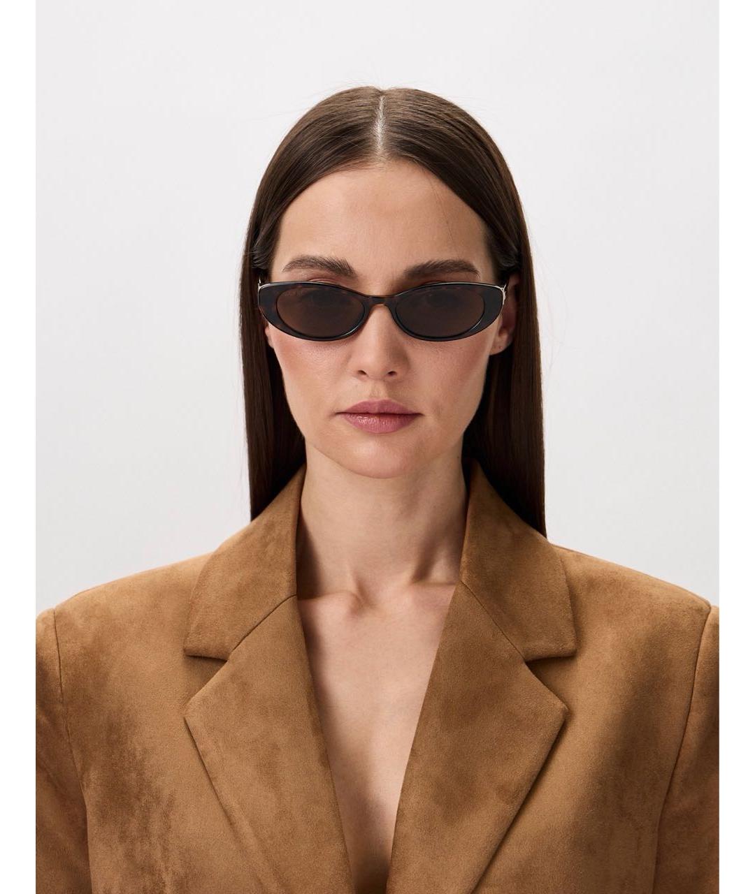 GUCCI Коричневые пластиковые солнцезащитные очки, фото 3