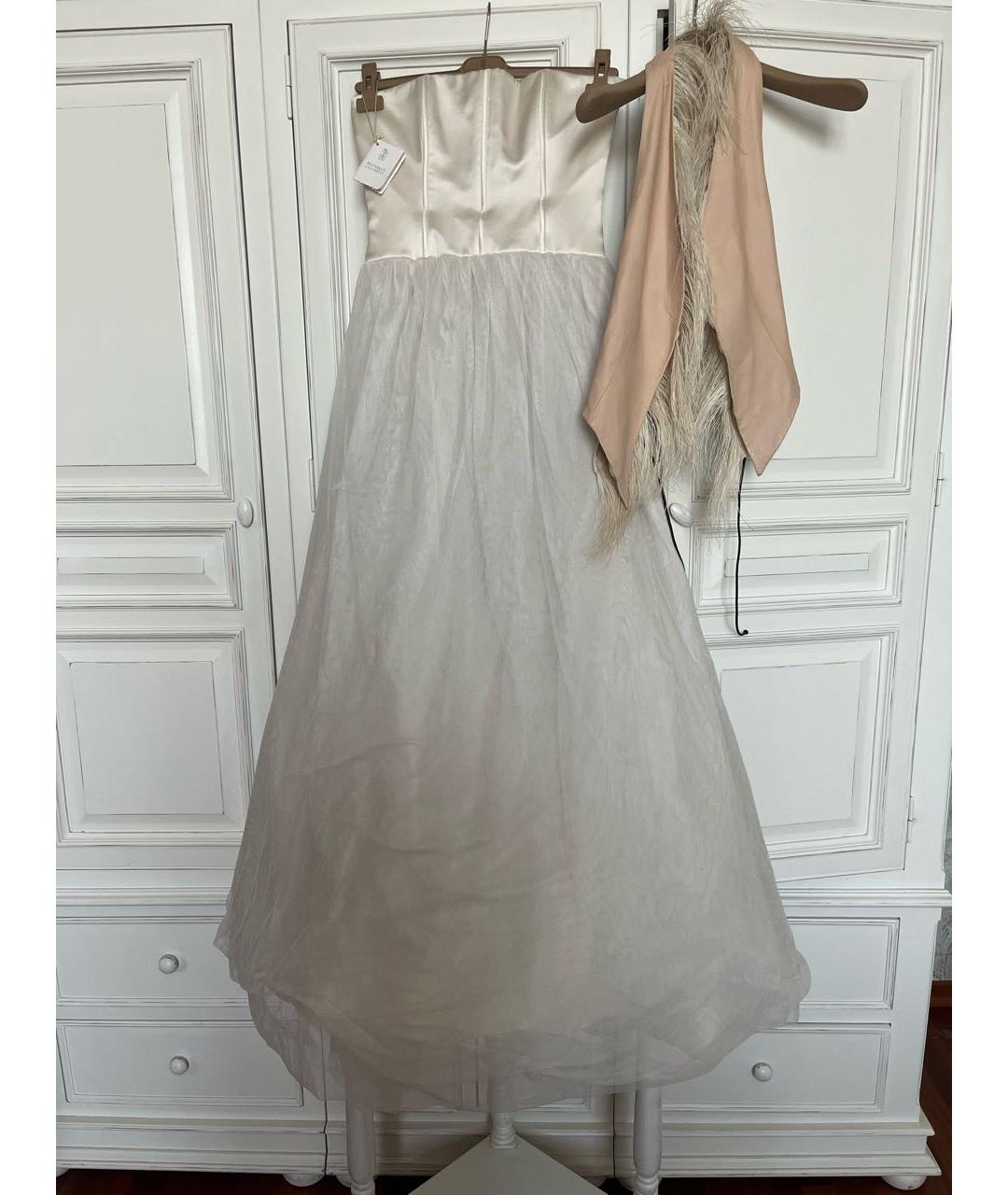 BRUNELLO CUCINELLI Бежевое шелковое вечернее платье, фото 2