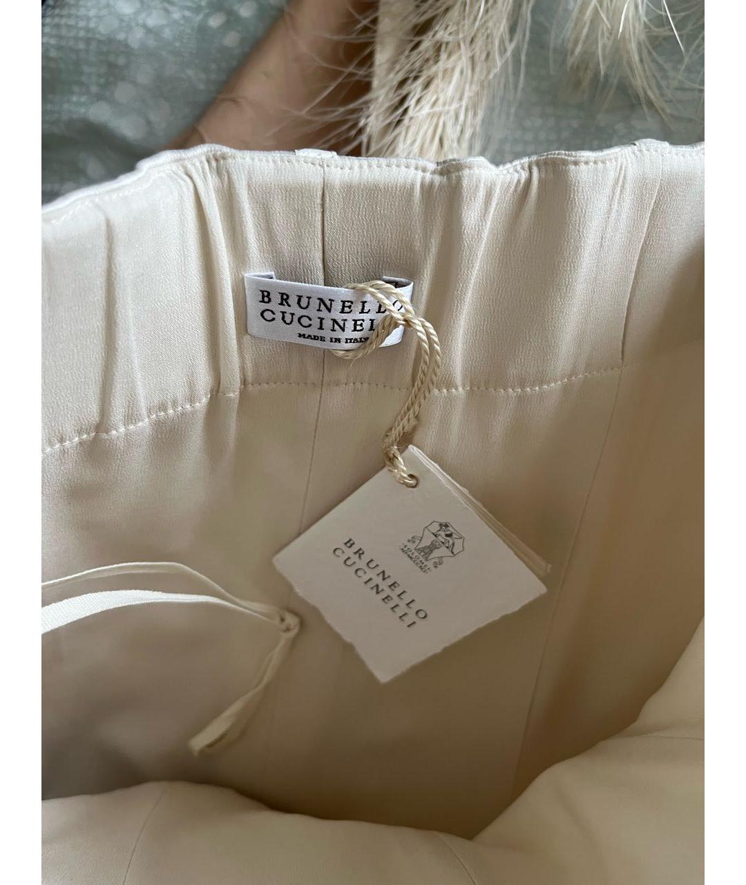 BRUNELLO CUCINELLI Бежевое шелковое вечернее платье, фото 4