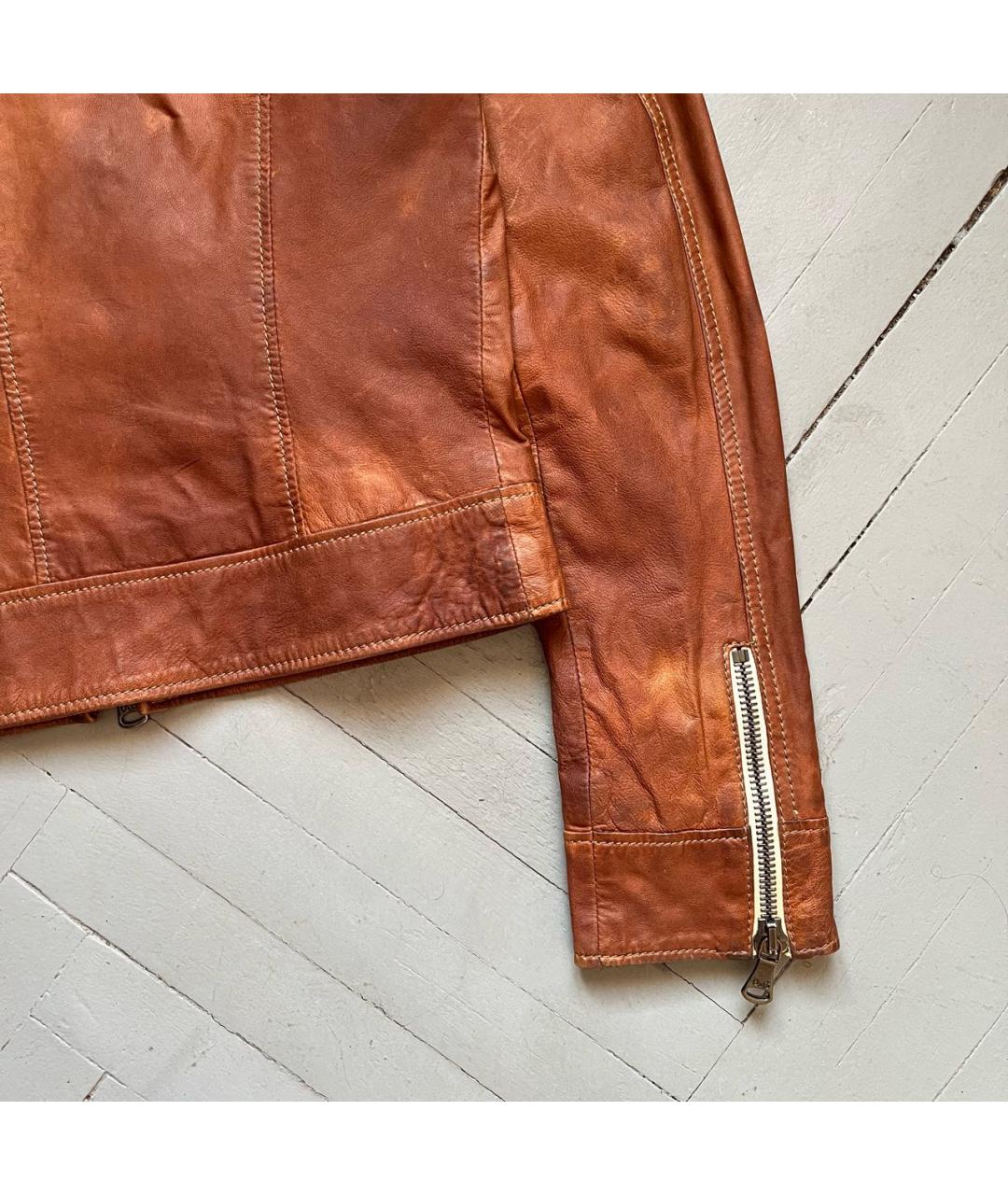 DOLCE&GABBANA Коричневая кожаная куртка, фото 7